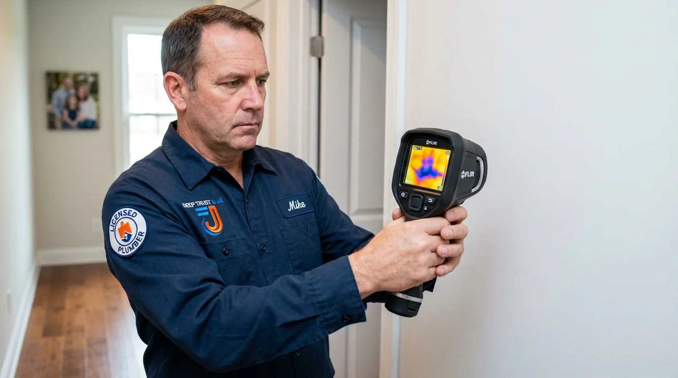 Thermal imaging leak detection by Johns Plumbing LLC in Shutesbury